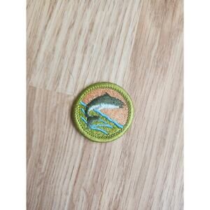 Vintage Boy Scouts BSA Fishing Merit Badge Patch Scouting Collectible Insignia